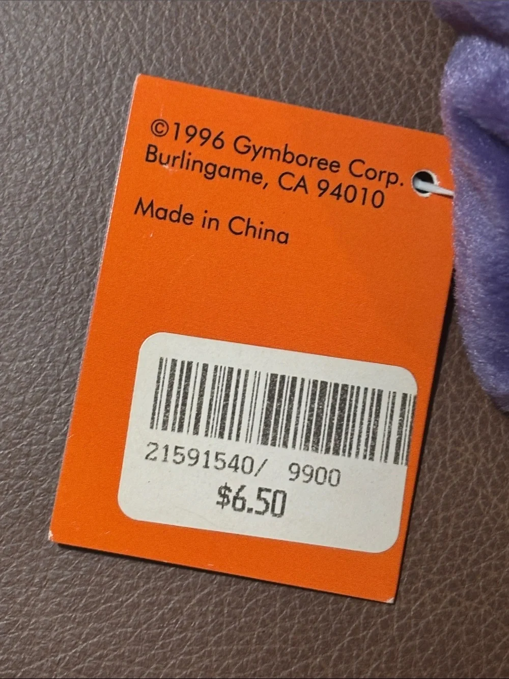 VTG Gymboree 1999 Purple Plush Elephant Animal Bean Bags Collection